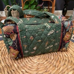 Vera Bradley Vintage Green Lures Shoulder Bag